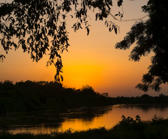 Sunset over the Omo river from Lales camp