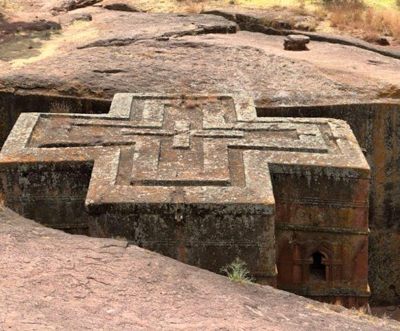 Church of Saint George, rock-hewn churches in Lalibela Ethiopia