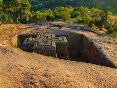 Church of Saint George, rock-hewn churches in Lalibela Ethiopia