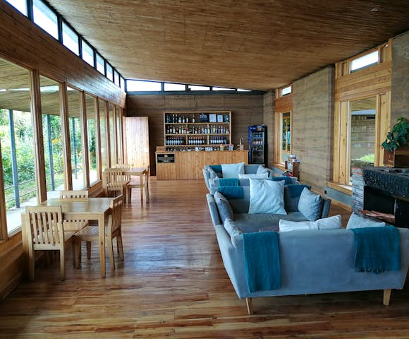 lounge and bar at Limalimo Lodge in the Simien Mountains