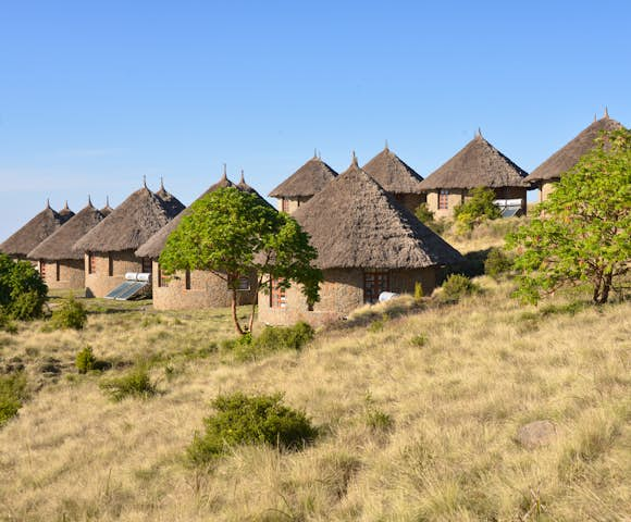 Tukuls of Simien Lodge in the Simien Mountains