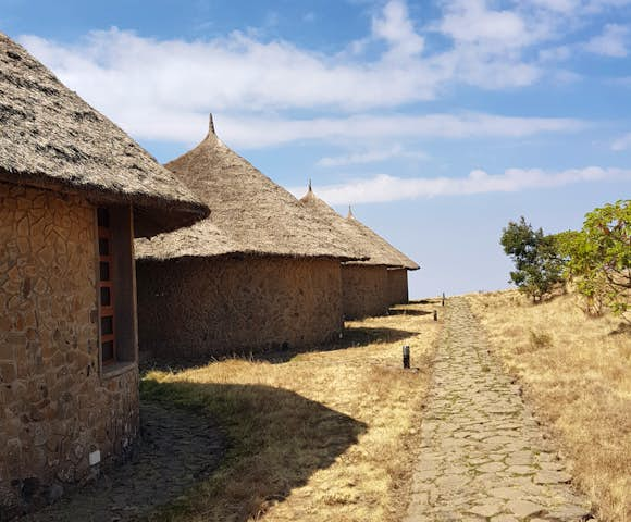 Tukuls of Simien Lodge in the Simien Mountains